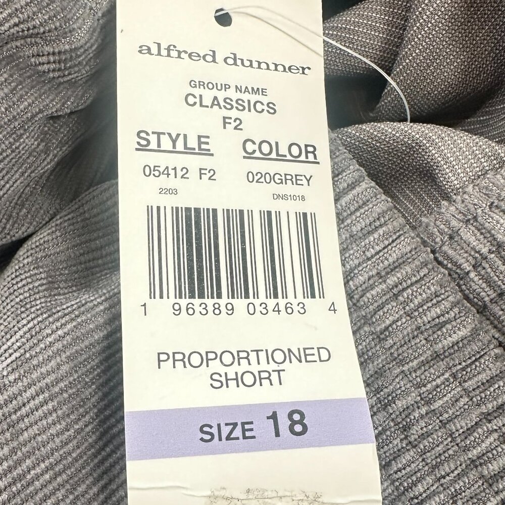 Alfred Dunner Corduroy Pants lightweight Gray Size 18 Proportioned Short Elasti - Picture 4 of 15